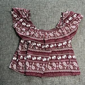 Rue 21, Elephant Crop Top, Size S